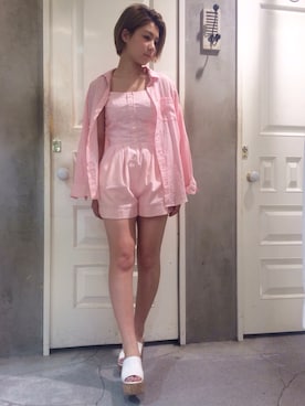 「snidel」｜reia uchiyamaさん（レディース・161cm）の夏コーディネート
