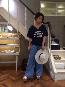 「snidel」｜reia uchiyamaさん（レディース・161cm）の夏コーディネート