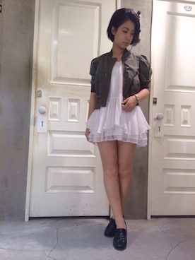 「snidel」｜「アイテム（ジャケット/アウター）」を使った、reia uchiyamaさん（レディース・161cm）の夏コーディネート
