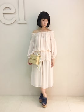 「snidel」｜「アイテム（バッグ）」を使った、reia uchiyamaさん（レディース・161cm）の夏コーディネート