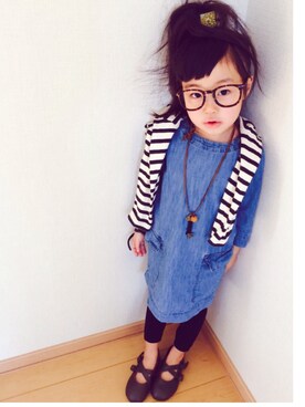 「ボーダーTシャツ」｜miyuuu.さん（キッズ・100cm）の春コーディネート