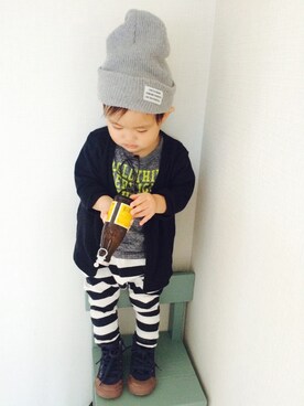 「OIL（オイル）のアイテム」を使った、miyuuu.さん（キッズ・80cm）の春コーディネート