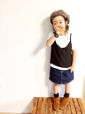 「ドラフトGAP」｜「アイテム（その他シューズ）」を使った、miyuuu.さん（キッズ・100cm）の夏コーディネート
