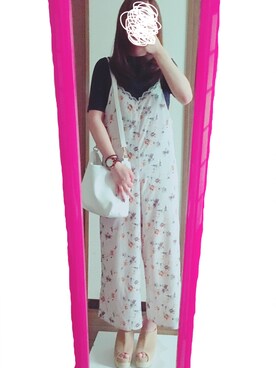 「コーディネート」｜「アイテム（サロペット/オーバーオール）」を使った、hanon✩さん（レディース・162cm）の夏コーディネート