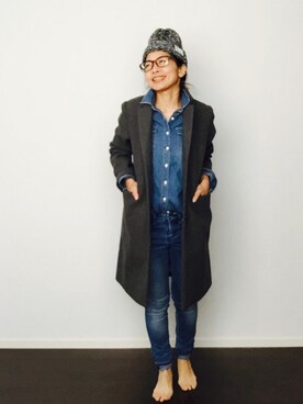 「はだし」｜「アイテム（ジャケット/アウター）」を使った、イケユキさん（レディース・152cm）の秋コーディネート