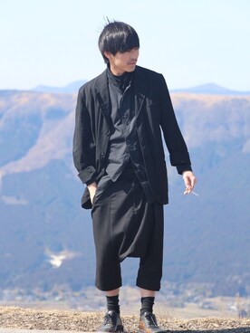 「Yohji Yamamoto（ヨウジヤマモト）のアイテム（ベスト）」を使った、だーまえさん（メンズ・175cm）の春コーディネート