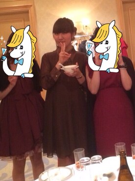 「アイテム（ドレス、ブラウン系）」を使った、みさん（レディース・165cm）の冬コーディネート