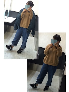 「hairarrangeのアイテム（その他、ブラック系）」を使った、るん。さん（レディース・148cm）の秋コーディネート