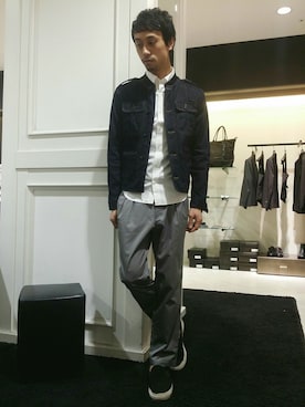 「ショートブルゾン」｜「アイテム（デニムジャケット）」を使った、ナカモトさん（メンズ・177cm）の春コーディネート