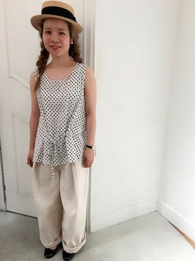 「白コーデ」｜Dot＆Stripes CHILDWOMANさん（レディース・150cm）の夏コーディネート