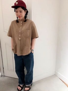 「My Fav. CHILD WOMAN（マイファブチャイルドウーマン）のアイテム」を使った、Dot＆Stripes CHILDWOMANさん（レディース・155cm）の夏コーディネート