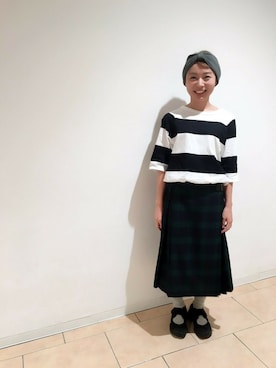 「CHILD WOMAN（チャイルドウーマン）のアイテム（スカート）」を使った、Dot＆Stripes CHILDWOMANさん（レディース・160cm）の秋コーディネート