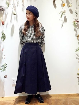 「ギンガムチェックシャツ」｜Dot＆Stripes CHILDWOMANさん（レディース・152cm）の冬コーディネート