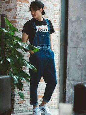 「アイテム（オールインワン・サロペット）」を使った、毛多半鹿さん（メンズ・179cm・20代）の秋コーディネート