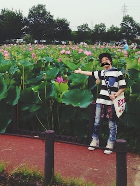 「UNIF（ユニフ）のアイテム（キャップ）」を使った、manshonさん（レディース・148cm）の夏コーディネート