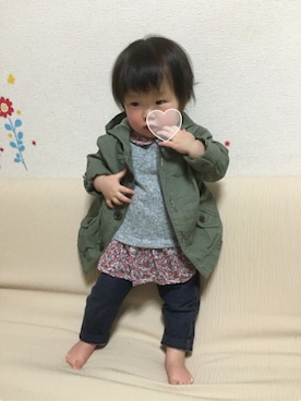 「babygap」｜「アイテム（ミリタリージャケット）」を使った、*Miiiii*さん（キッズ・70cm）の冬コーディネート