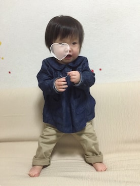 「babygap」｜「アイテム（チノパンツ）」を使った、*Miiiii*さん（キッズ・70cm）の冬コーディネート