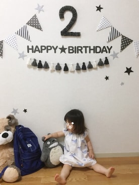 「トトロ」｜「アイテム（ワンピース/ドレス）」を使った、*Miiiii*さん（キッズ・80cm）の秋コーディネート