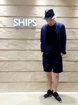 「SHIPS GENERAL SUPPLY（シップスジェネラルサプライ）のアイテム（ジャケット/アウター）」を使った、目黒さん（メンズ・180cm）の春コーディネート