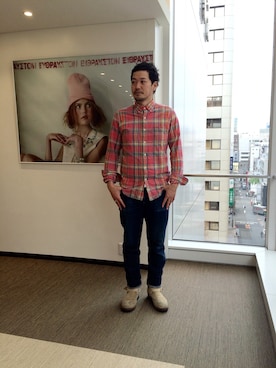 「アイテム（ブーティ）」を使った、川口    啓之さん（メンズ・173cm）の冬コーディネート