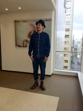 「CHALLENGER（チャレンジャー）のアイテム」を使った、川口    啓之さん（メンズ・173cm）の冬コーディネート