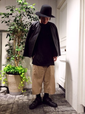 「ロングニット」｜「アイテム（ライダースジャケット）」を使った、t__munaさん（メンズ・170cm）の秋コーディネート