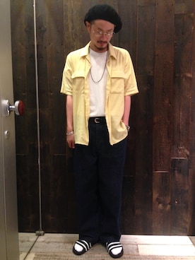 「HARE（ハレ）のアイテム（ハンチング/ベレー帽）」を使った、t__munaさん（メンズ・170cm）の春コーディネート