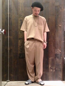 「HARE（ハレ）のアイテム（ハンチング/ベレー帽）」を使った、t__munaさん（メンズ・170cm）の春コーディネート