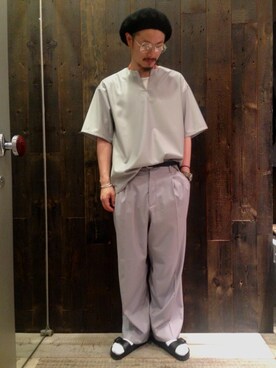 「HARE（ハレ）のアイテム（ハンチング/ベレー帽）」を使った、t__munaさん（メンズ・170cm）の夏コーディネート