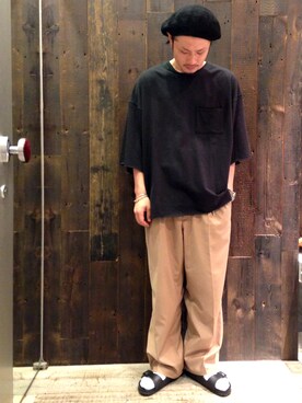 「HARE（ハレ）のアイテム（ハンチング/ベレー帽）」を使った、t__munaさん（メンズ・170cm）の夏コーディネート