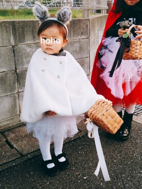 「ハロウィン」｜「アイテム（ポンチョ）」を使った、hoho𓆸さん（レディース・155cm）の秋コーディネート