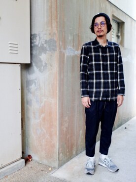 「ALLEGE（アレッジ）のアイテム（ニットキャップ/ビーニー）」を使った、チョカオさん（メンズ・170cm）の秋コーディネート