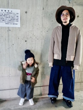 「DIGAWEL（ディガウェル）のアイテム（スウェット）」を使った、チョカオさん（メンズ・170cm）の冬コーディネート