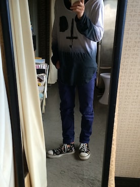 「AlexanderLeeChang（アレキサンダーリーチャン）のアイテム（スニーカー）」を使った、takashi.kadowakiさん（メンズ・172cm）の夏コーディネート