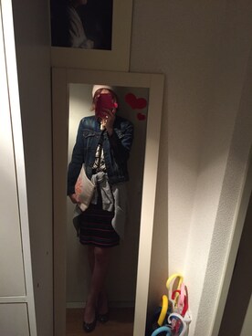 「Levi's（リーバイス）のアイテム（デニムジャケット、ブルー系）」を使った、ゴーヤーんさん（レディース）の春コーディネート