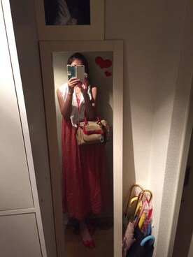 「MINIMUM（ミニマム）のアイテム（ハンドバッグ）」を使った、ゴーヤーんさん（レディース・165cm）の夏コーディネート