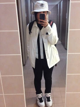 「STUSSY（ステューシー）のアイテム（その他アウター）」を使った、miki0810さん（レディース・158cm）の春コーディネート