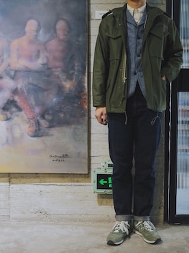 「Red Cloud MFG & Co（-）のアイテム（ミリタリージャケット）」を使った、rennv11さん（メンズ・183cm）の冬コーディネート