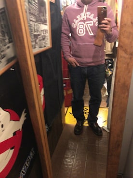 「The Flat Head（ザ・フラットヘッド）のアイテム（ブーツ）」を使った、JinyaUeharaさん（メンズ・163cm）の冬コーディネート