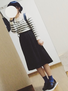 「JUNRED（ジュンレッド）のアイテム（腕時計）」を使った、らっこさん（レディース・152cm）の秋コーディネート