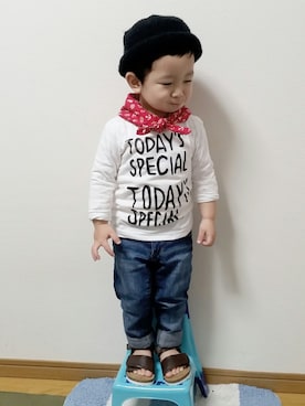 「トゥデイズスペシャル」｜♡momo♡さん（キッズ・90cm）の春コーディネート