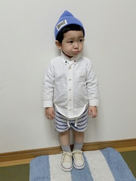 「くつした」｜「アイテム（ニットキャップ/ビーニー）」を使った、♡momo♡さん（キッズ・90cm）の春コーディネート