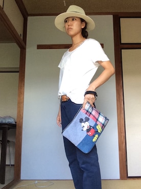 「YEVS（イーブス）のアイテム（帽子）」を使った、IKAさん（レディース・157cm）の夏コーディネート