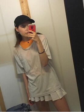 「WEEKDAY（ウィークデイ）のアイテム（Tシャツ/カットソー、ホワイト系）」を使った、AlvaHilleviさん（レディース・165cm）の夏コーディネート