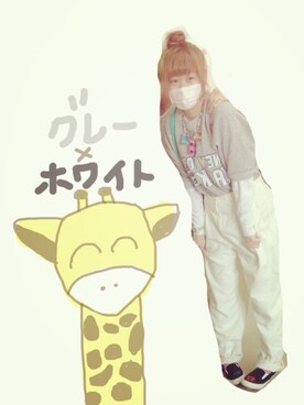 「しろズボン（その他パンツ、ホワイト系）」を使った、わっかさん（レディース・154cm）の春コーディネート