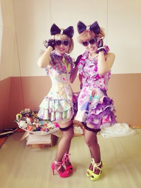 「サングラス
（サングラス、ブラック系）」を使った、わっかさん（レディース・154cm）の夏コーディネート