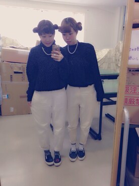 「RAGEBLUE（レイジブルー）の【今期のトレンドアイテム】アクリル・ウール素材使用ケーブルニットタートル/553830（ニット/セーター、ブラック系）」を使った、わっかさん（レディース・154cm）の春コーディネート