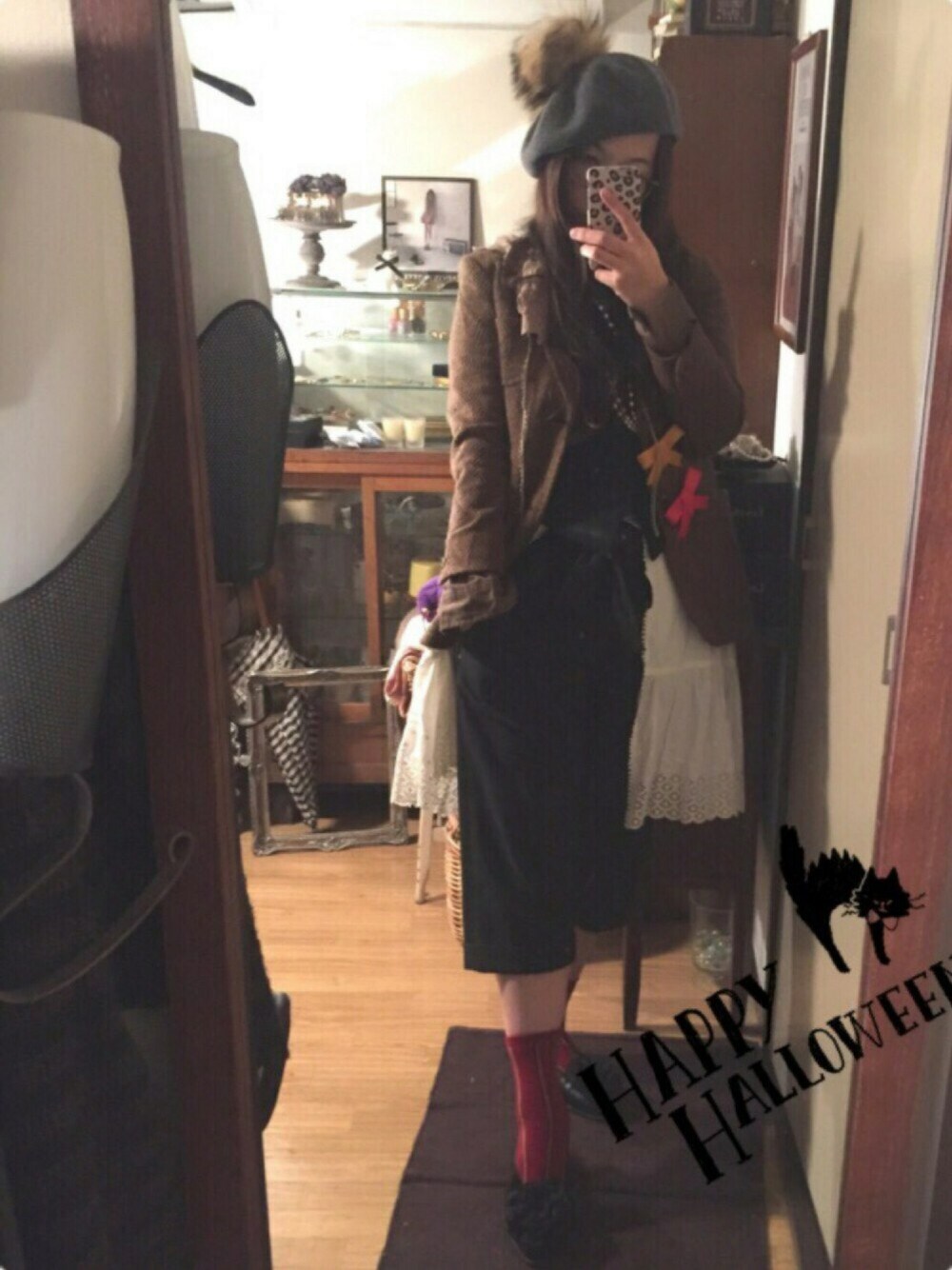 「景樹にハロウィン2016、ベレー帽推奨委員会、ガーリー集団、ベレ女、少年探偵団、マッドハッター、WEAR HALLOWEEN 2016」｜「aquagirlのアイテム（ハンチング/ベレー帽、グレー系）」を使った、matuko813さん（レディース・164cm）の秋コーディネートの1枚目の写真