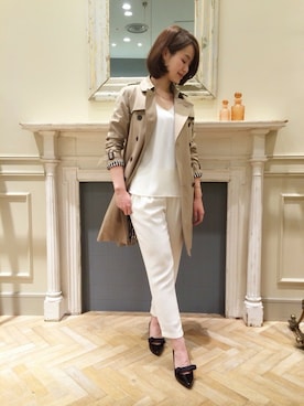 「Rouge vif（ルージュヴィフ）のアイテム（トレンチコート）」を使った、ノムさんさん（レディース・163cm）の春コーディネート