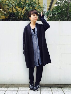 「ワンピース×スニーカー」｜「アイテム（チェスターコート）」を使った、maruさん（レディース・151cm）の秋コーディネート